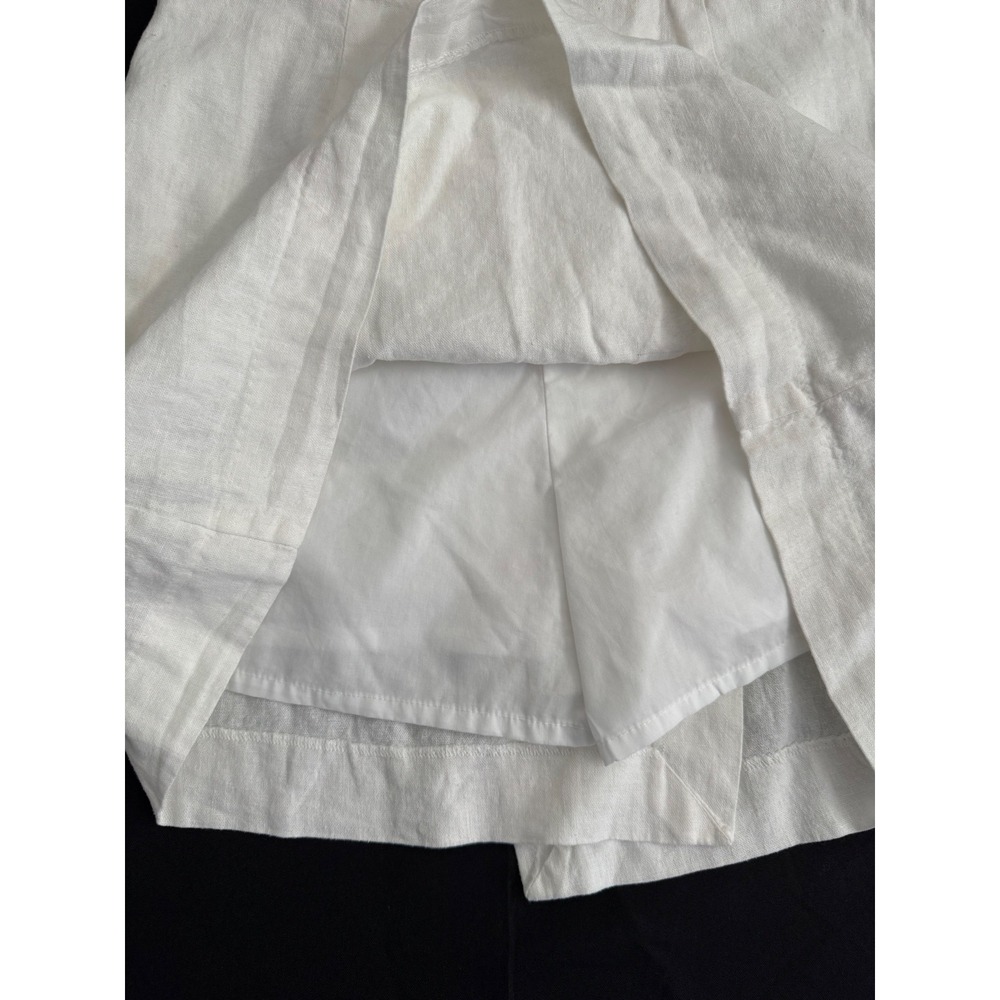 A New Day White Linen Blend Wrap Skort Women's Size 4 Summer Mini NWT - Picture 8 of 10